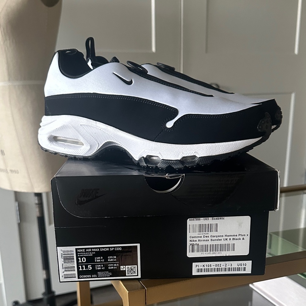 Comme Des Garcons Homme Plus X Nike Air Max Black and White Sneakers (Rare)